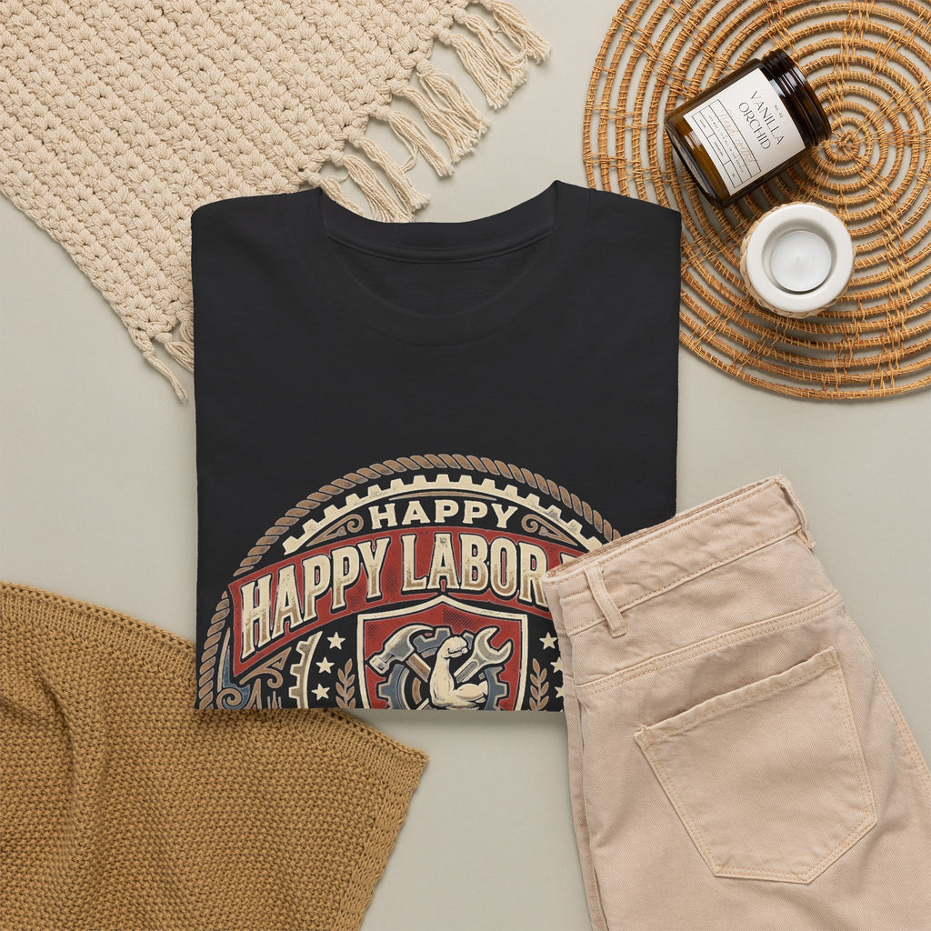 Happy Labor Day Tee – Vintage American Workers Emblem Shirt