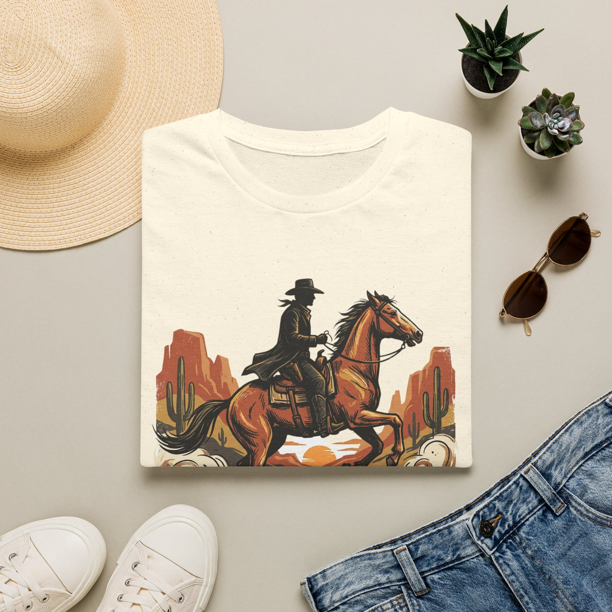 Wild Frontier Cowboy T-Shirt — Western Rider Graphic Tee
