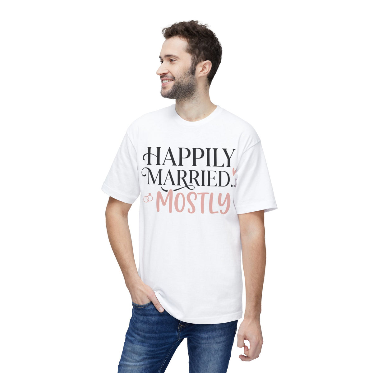 Happily Married Unisex Midweight T-shirt, Made in US