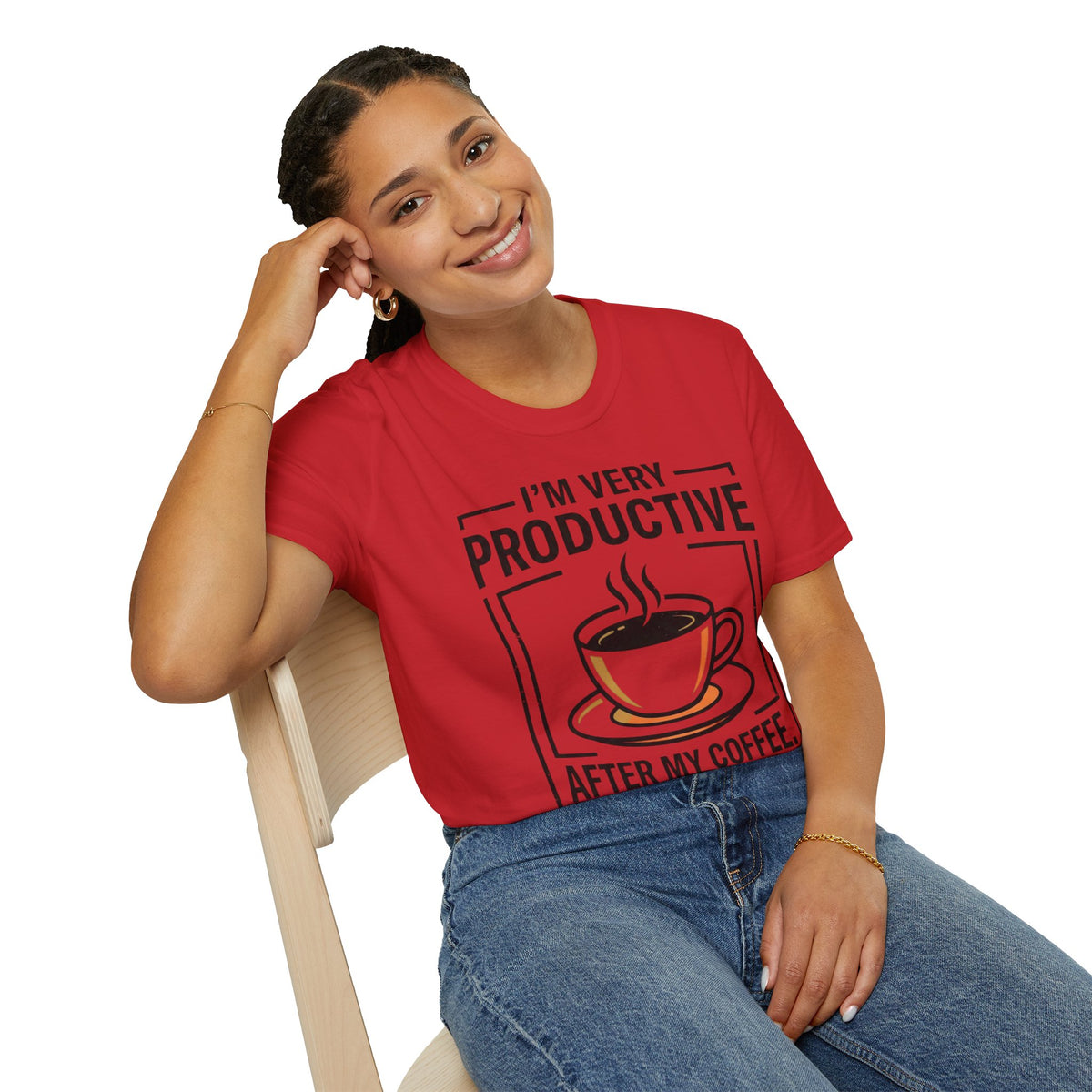 Coffee T-Shirt — "I'm Very Productive After My Coffee... Sometimes"