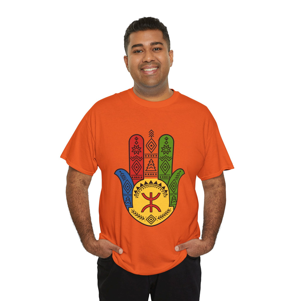 Hamsa Hand T-Shirt — Colorful Ethiopian Symbol Protection Tee