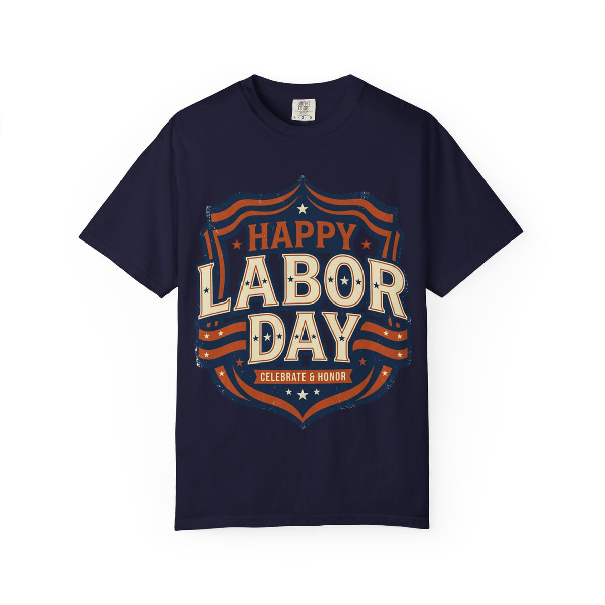 Happy Labor Day 'Celebrate & Honor' Shield Graphic T-Shirt