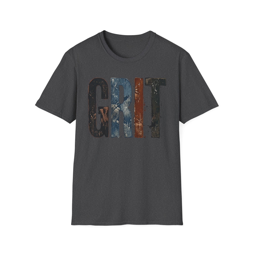 Grit Graphic T-Shirt — Rustic Patriotic Stripes Motivational Tee