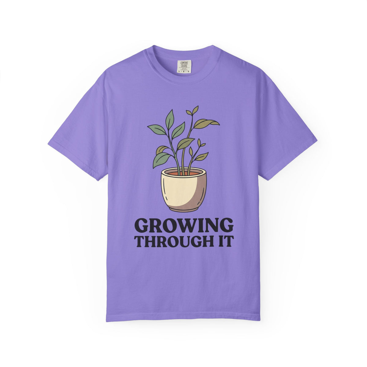 Growing Through It Plant Tee — Self Growth Graphic T-Shirt