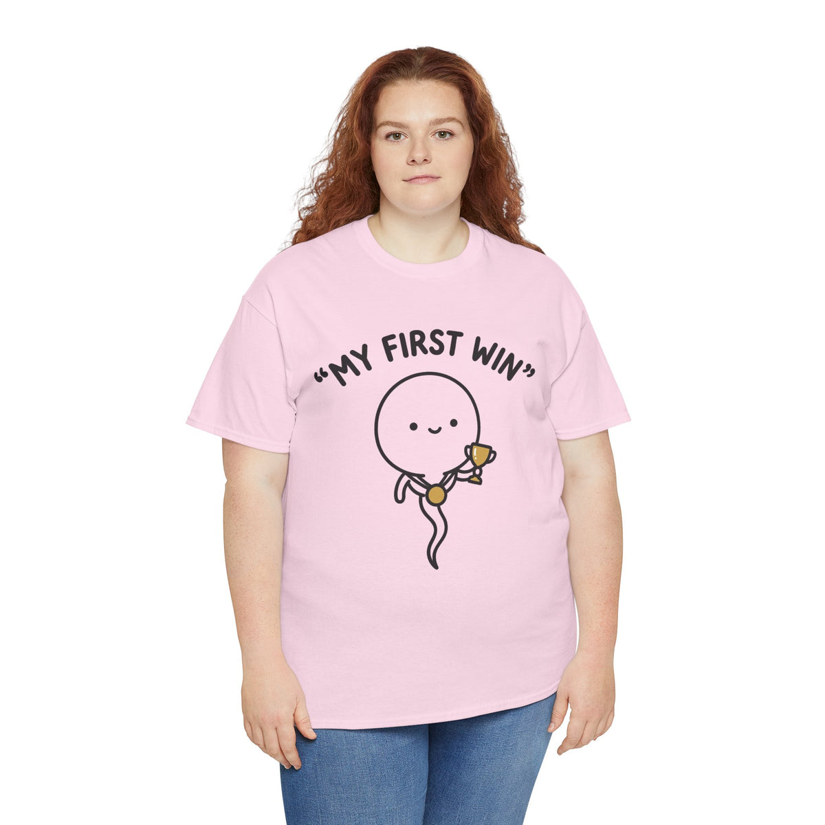 My First Win T-Shirt — Cute Sperm Trophy Graphic Tee