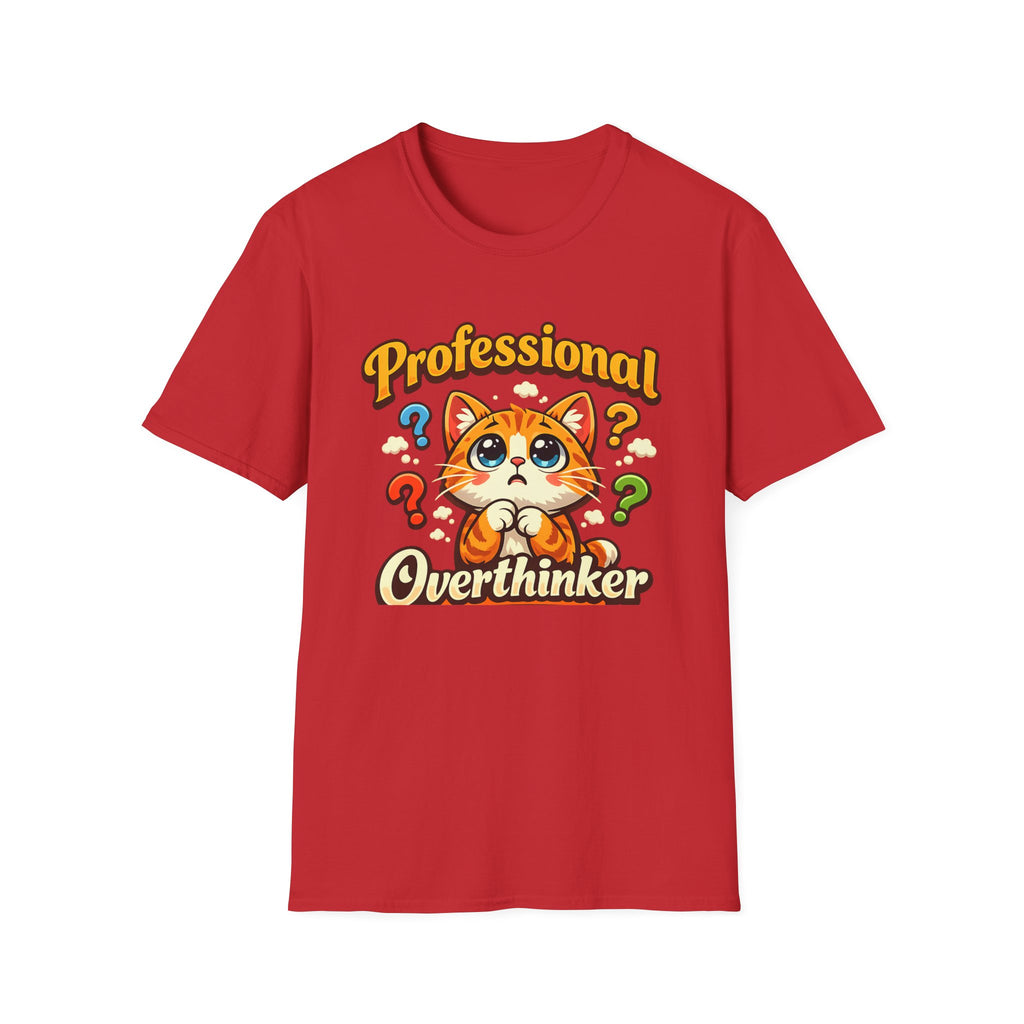 T-Shirt — "Professional Overthinker" Cute Cat Graphic