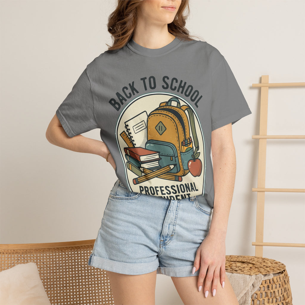 Back to School 'Professional Student' T-Shirt — Backpack & Books Graphic