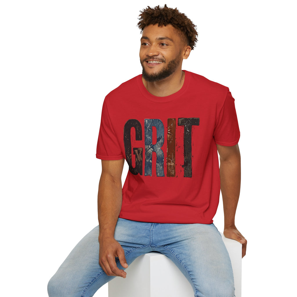 Grit Graphic T-Shirt — Rustic Patriotic Stripes Motivational Tee