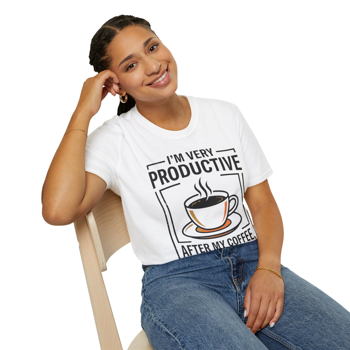 Coffee T-Shirt — "I'm Very Productive After My Coffee... Sometimes"