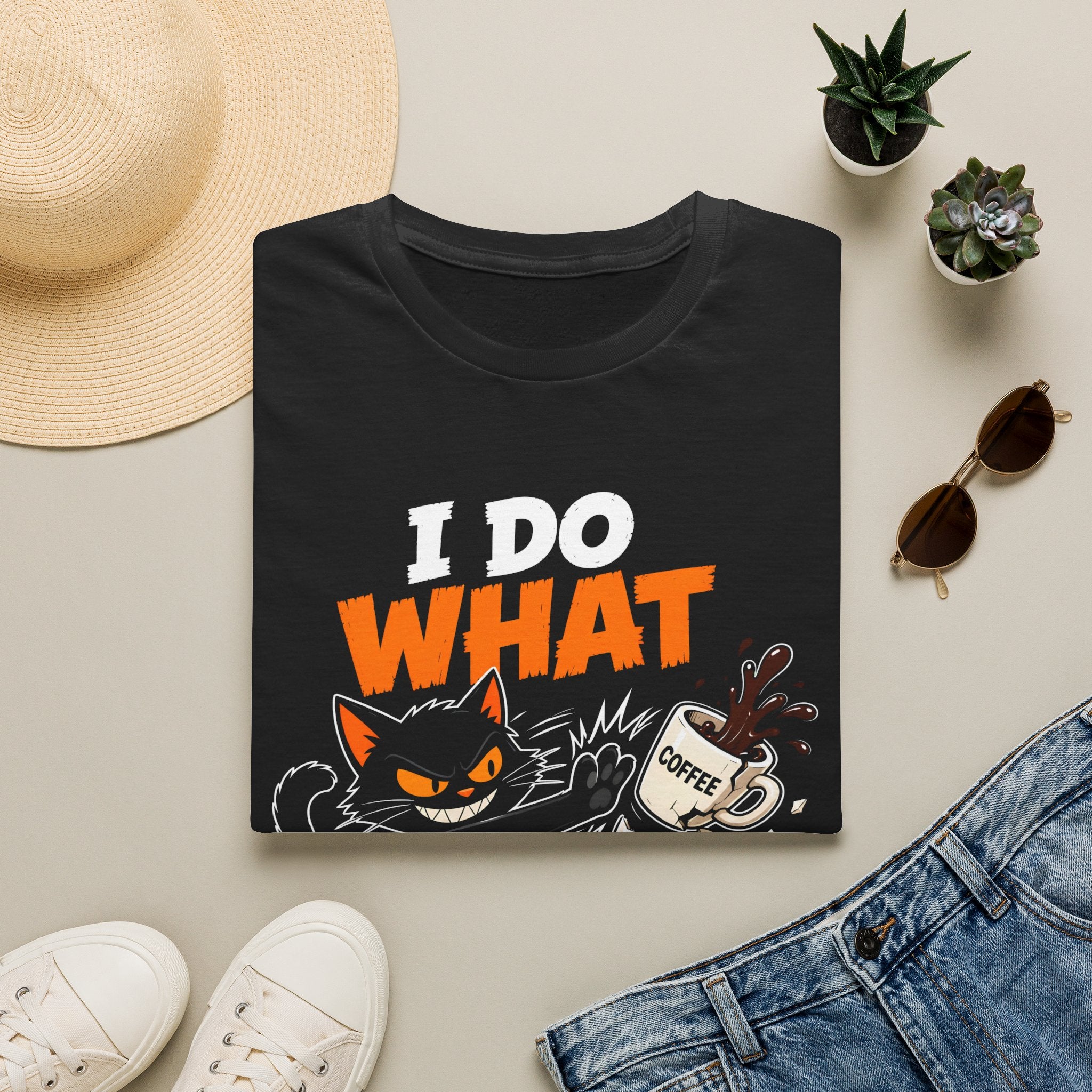 I Do What I Want Cat T-Shirt — Funny Coffee Lover Graphic Tee