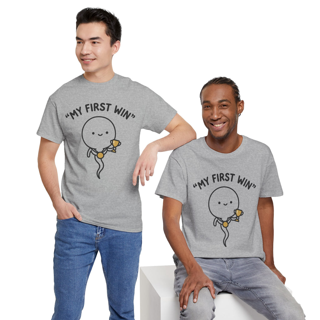 My First Win T-Shirt — Cute Sperm Trophy Graphic Tee