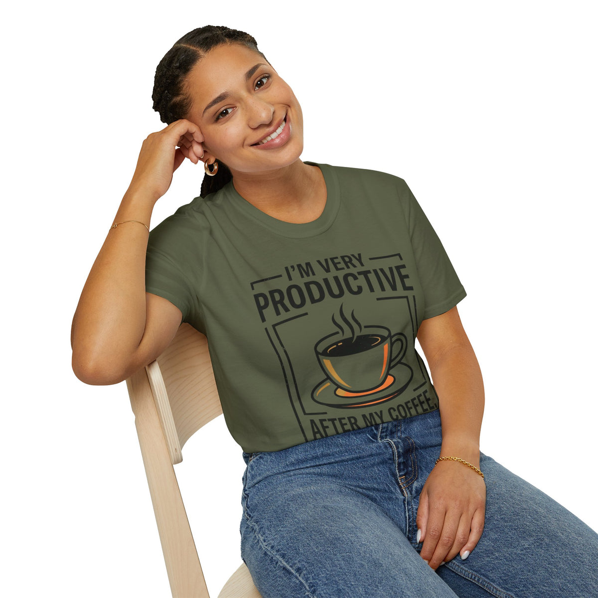 Coffee T-Shirt — "I'm Very Productive After My Coffee... Sometimes"