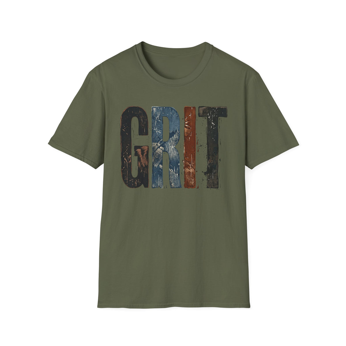 Grit Graphic T-Shirt — Rustic Patriotic Stripes Motivational Tee