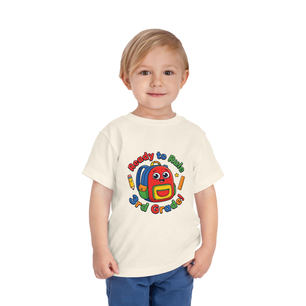 Toddler Tee — "Ready to Rule: 3rd Grader" Back-to-School Backpack Design