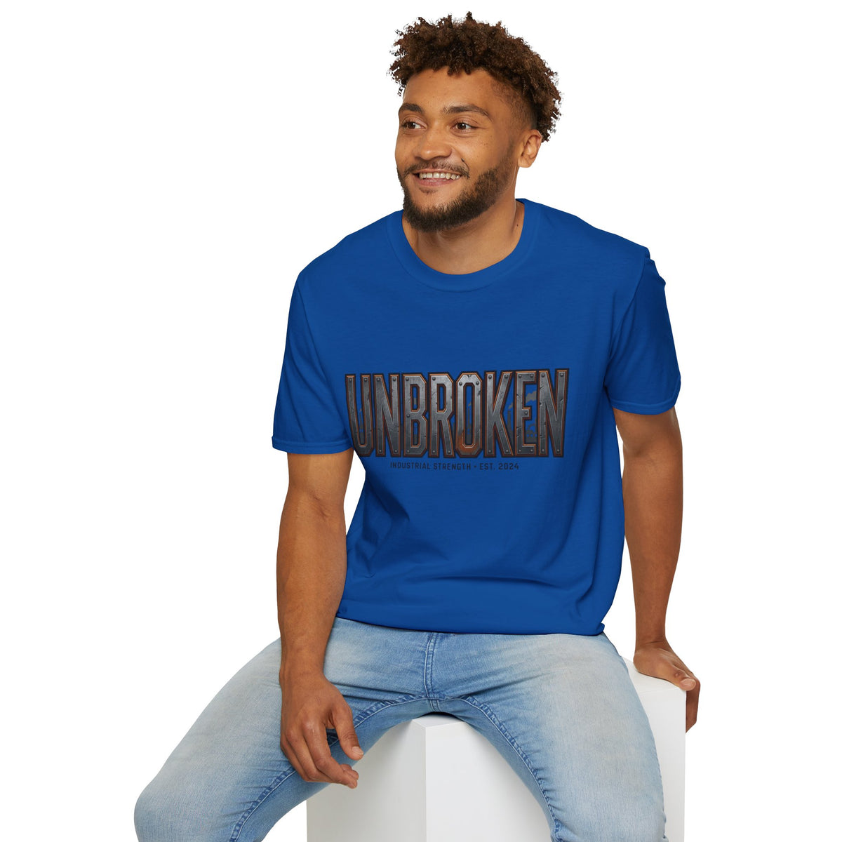 Unbroken Industrial Strength Graphic T‑Shirt — 'UNBROKEN' Bold Chest Design