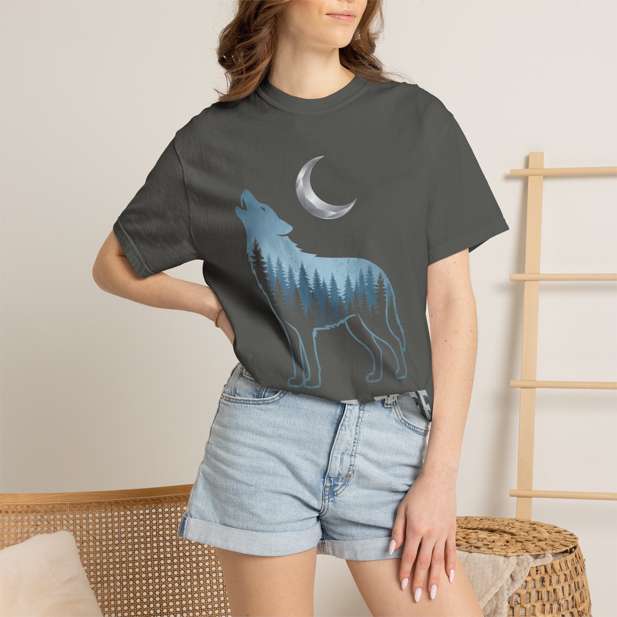 Wild & Free Wolf T-Shirt — Moonlit Woodland Graphic Tee