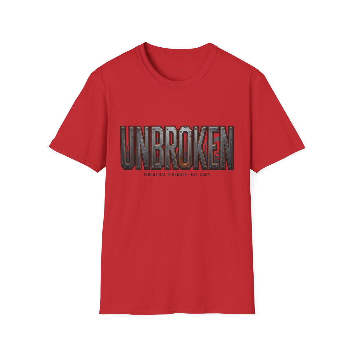 Unbroken Industrial Strength Graphic T‑Shirt — 'UNBROKEN' Bold Chest Design