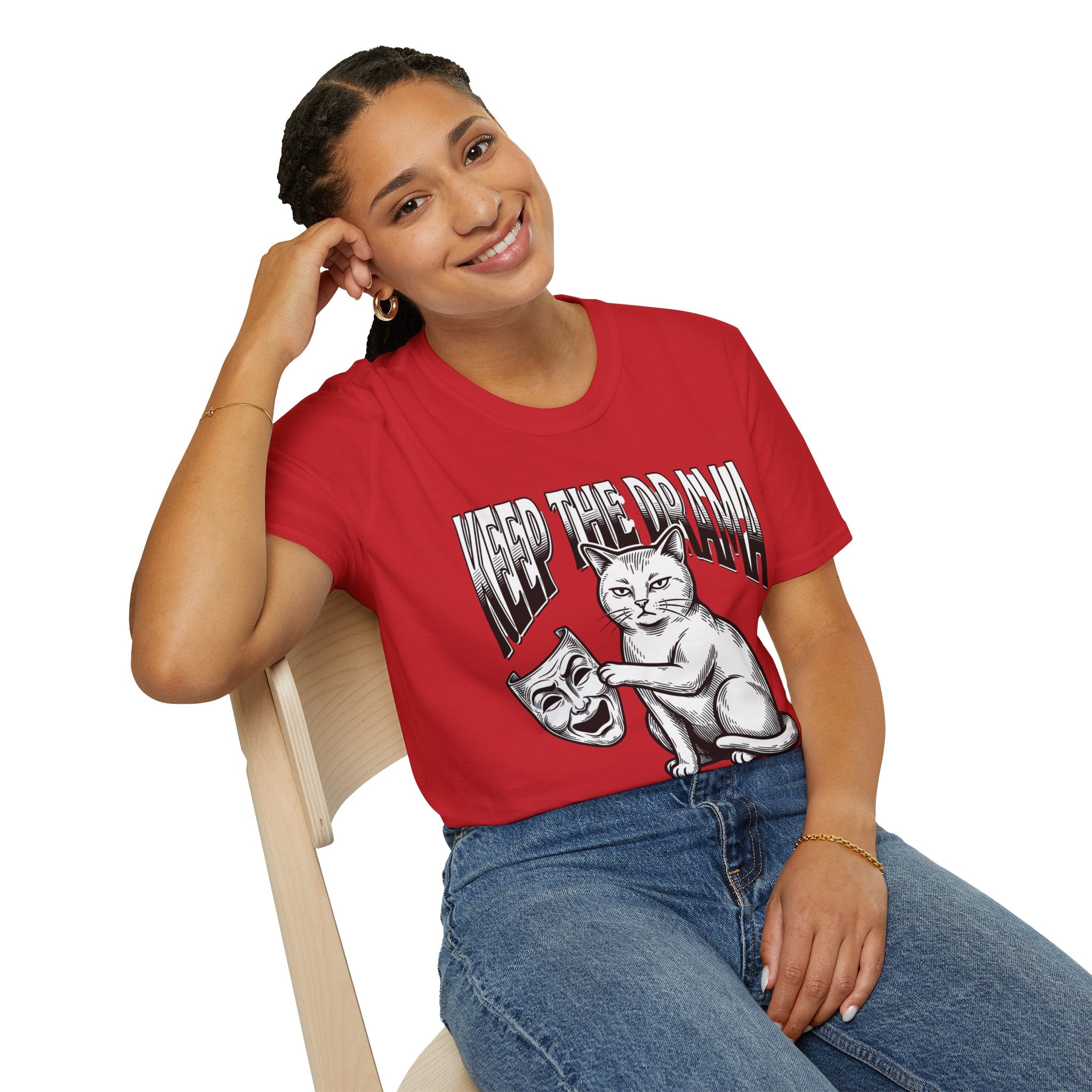 Keep the Drama Cat T-Shirt — Funny Cat Graphic Tee with 'Keep The Drama' Slogan
