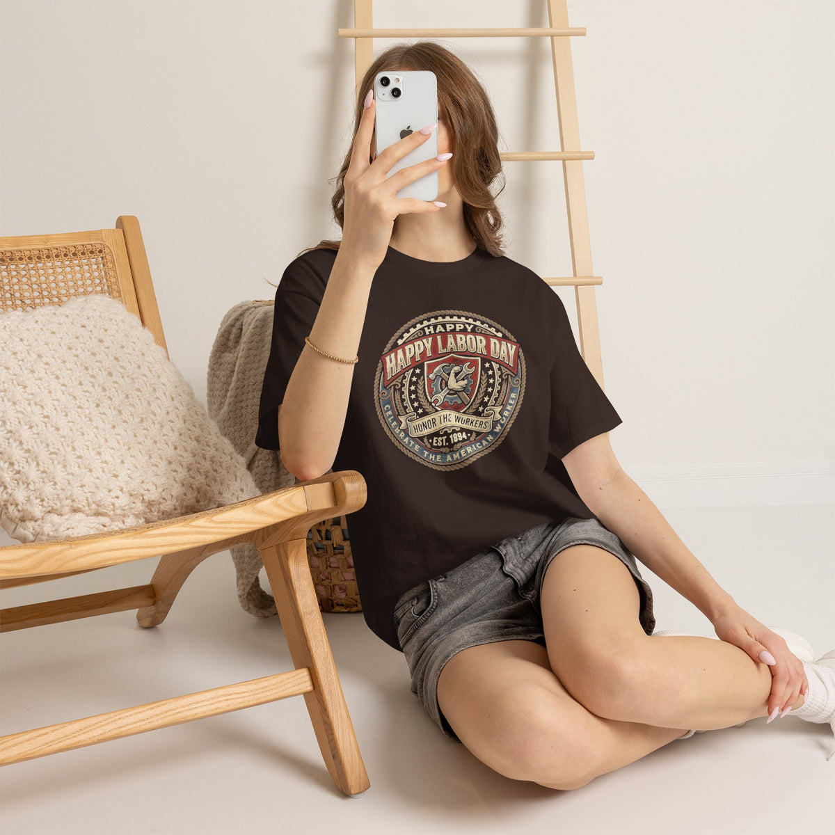 Happy Labor Day Tee – Vintage American Workers Emblem Shirt