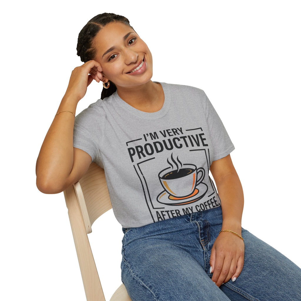 Coffee T-Shirt — "I'm Very Productive After My Coffee... Sometimes"