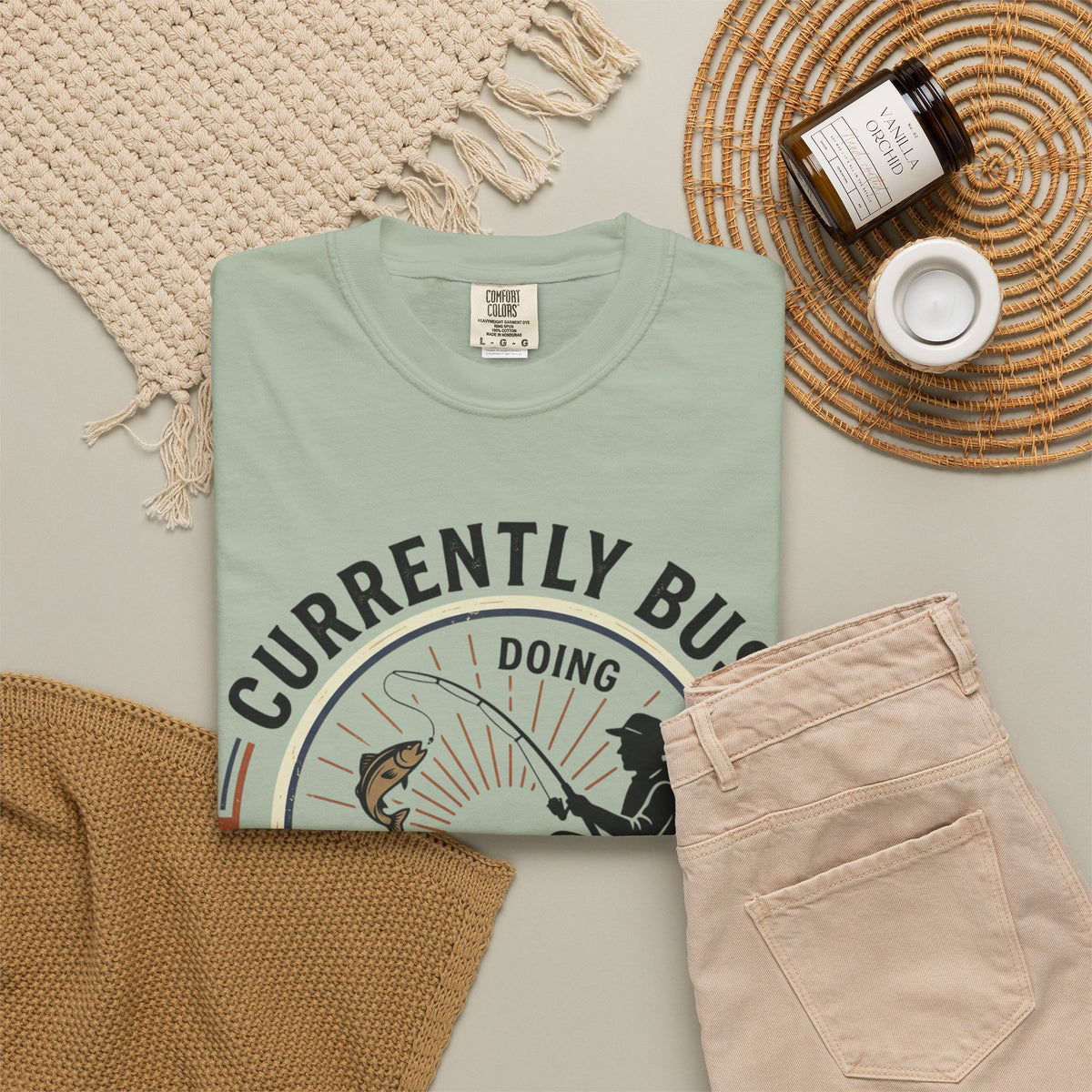 T-Shirt — Currently Busy Doing Absolutely Nothing Fishing Graphic