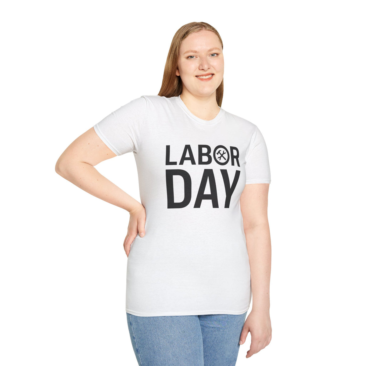 Labor Day Tools Graphic T-Shirt — Bold 'Labor Day' Text with Wrench & Hammer