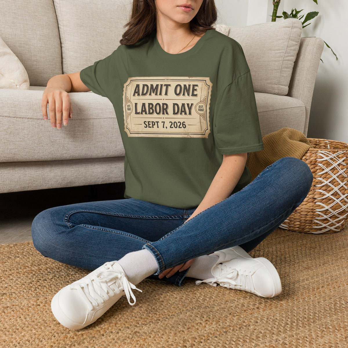 Labor Day 'Admit One' Ticket T-Shirt — Sept 7, 2026 Celebration Tee