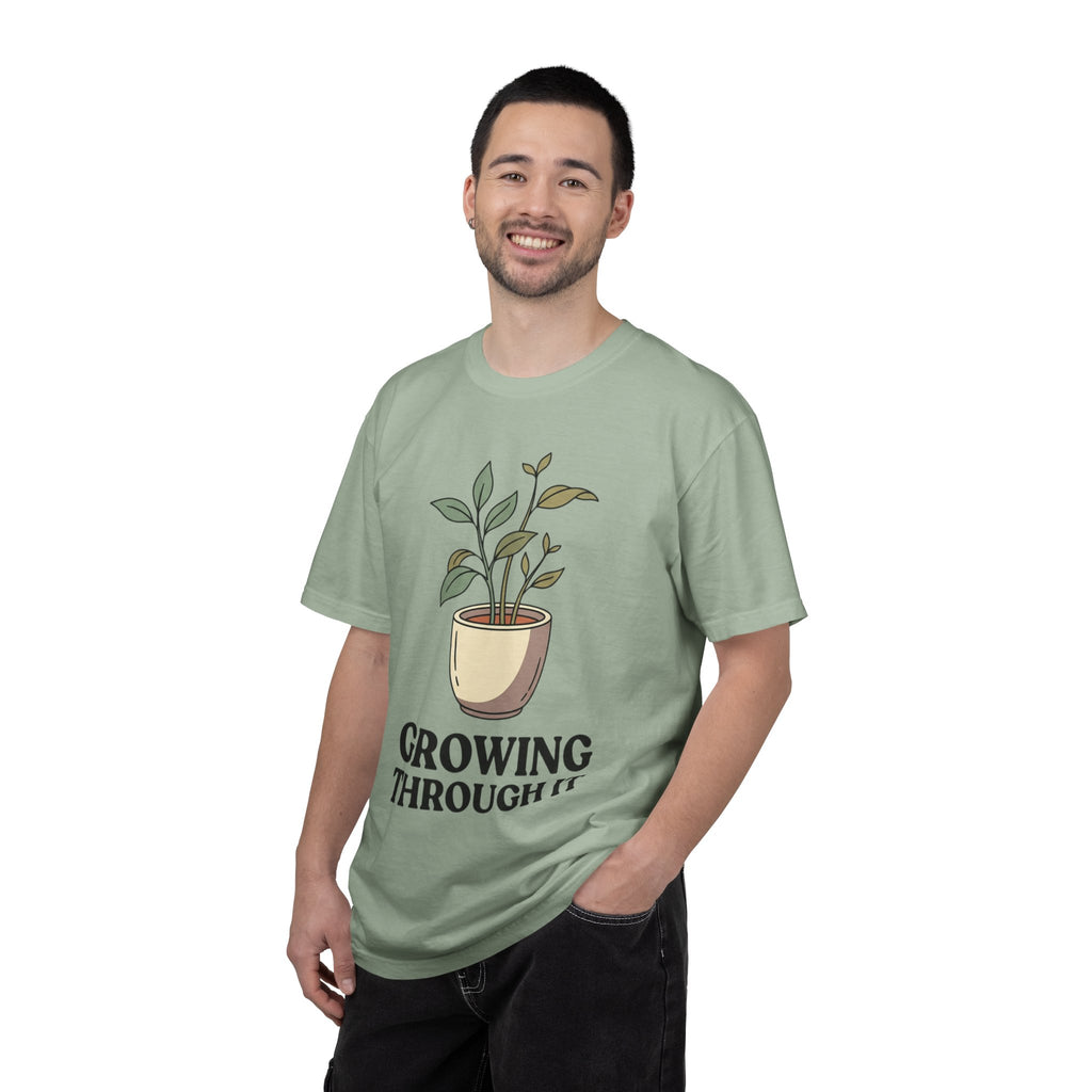 Growing Through It Plant Tee — Self Growth Graphic T-Shirt
