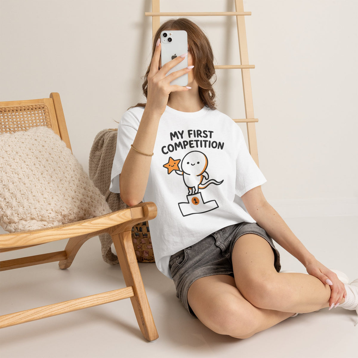 My First Competition Kids T‑Shirt – Cute Champ Podium Design
