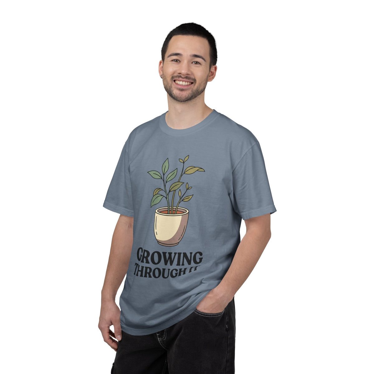 Growing Through It Plant Tee — Self Growth Graphic T-Shirt