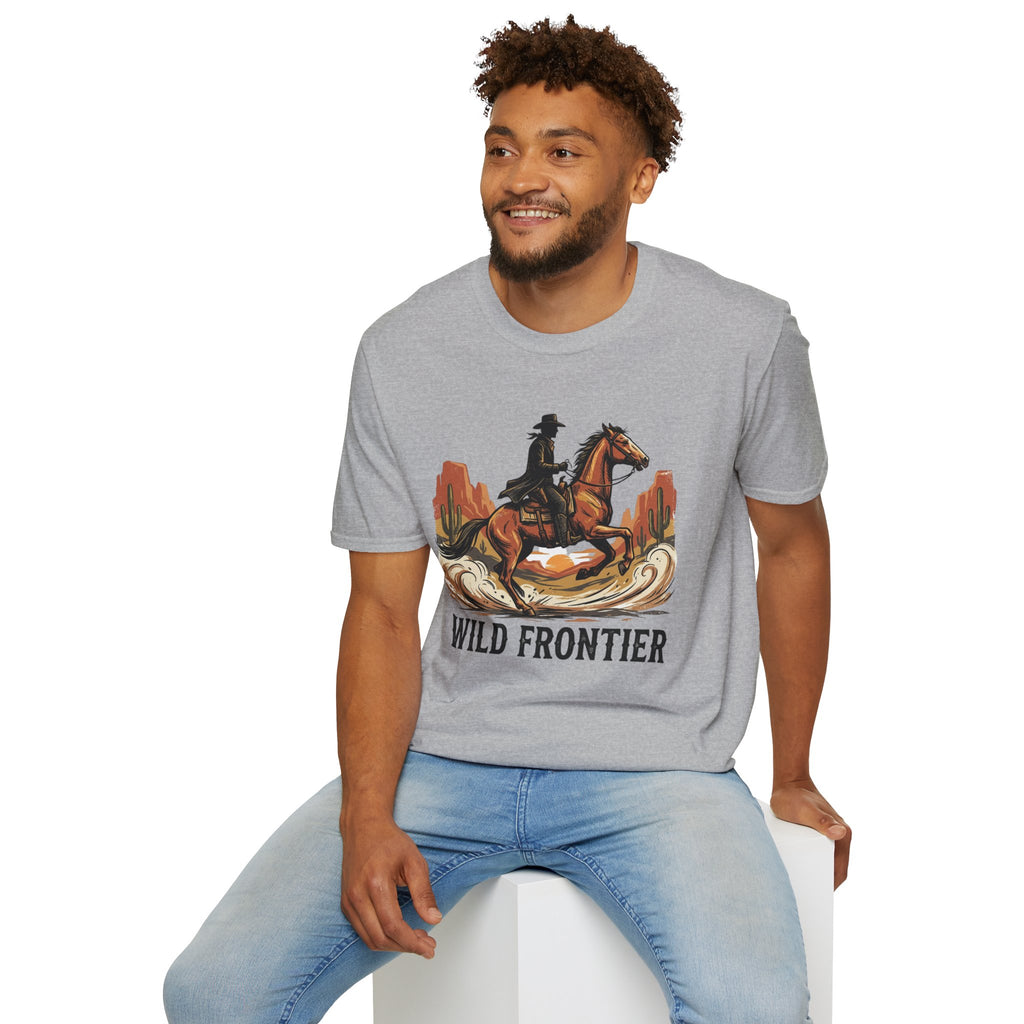 Wild Frontier Cowboy T-Shirt — Western Rider Graphic Tee
