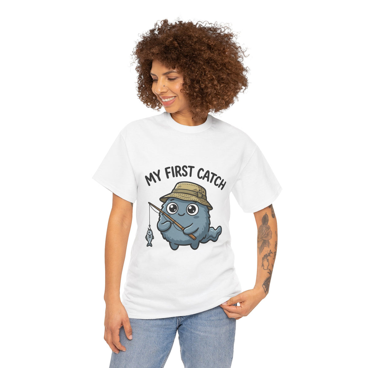 T-Shirt — "My First Catch" Cute Baby Narwhal Fishing Tee