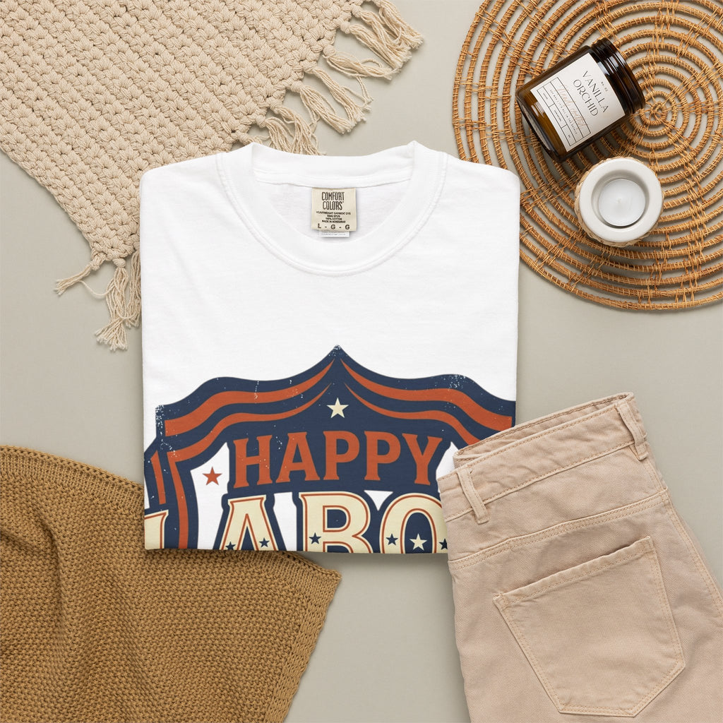 Happy Labor Day 'Celebrate & Honor' Shield Graphic T-Shirt
