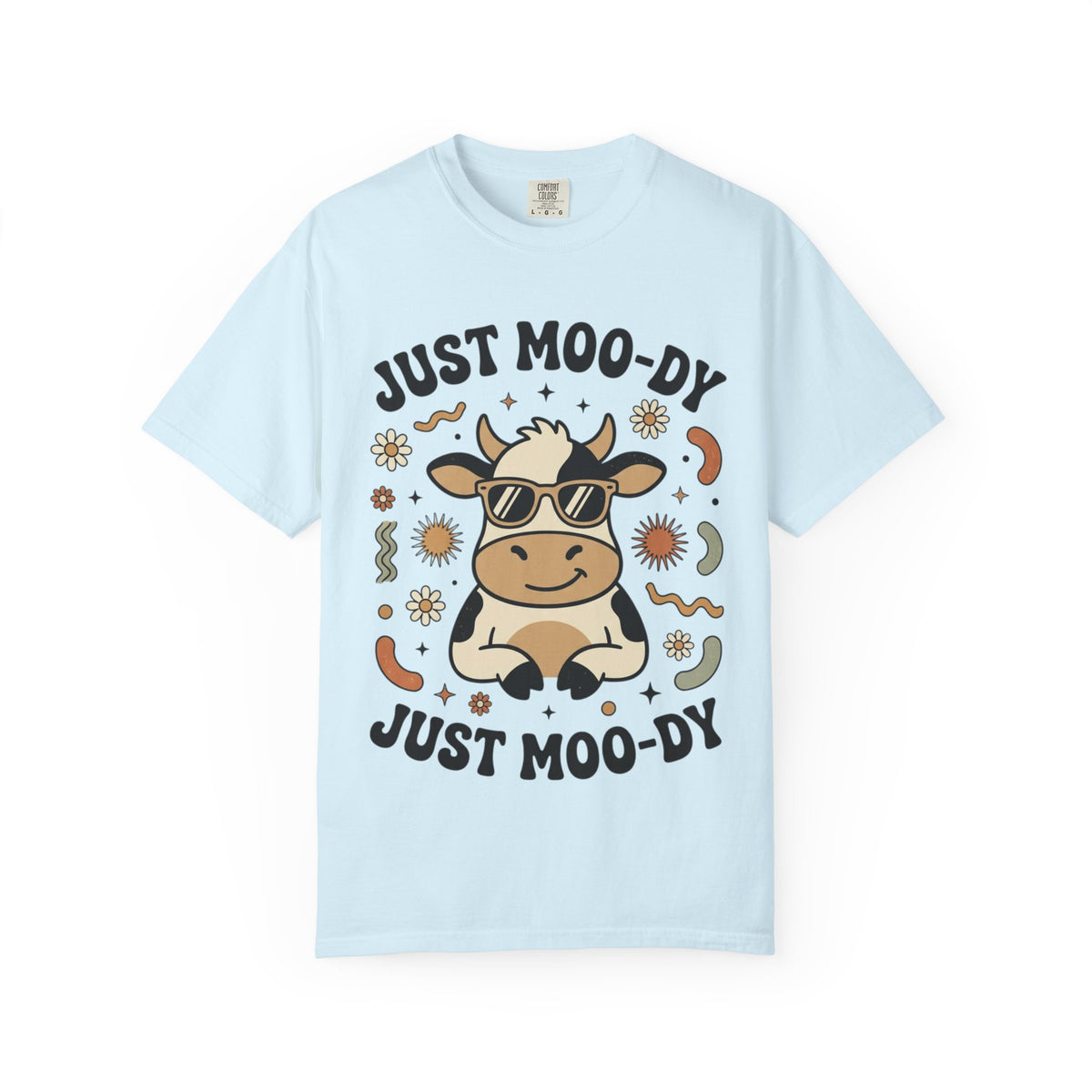 Just Moo-dy Cow T-Shirt — Cute Retro Cow Graphic Tee