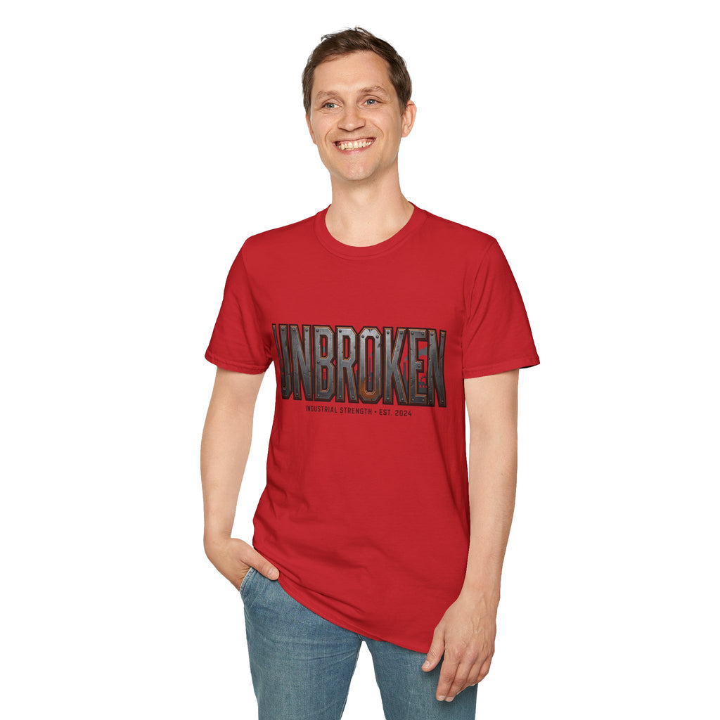 Unbroken Industrial Strength Graphic T‑Shirt — 'UNBROKEN' Bold Chest Design