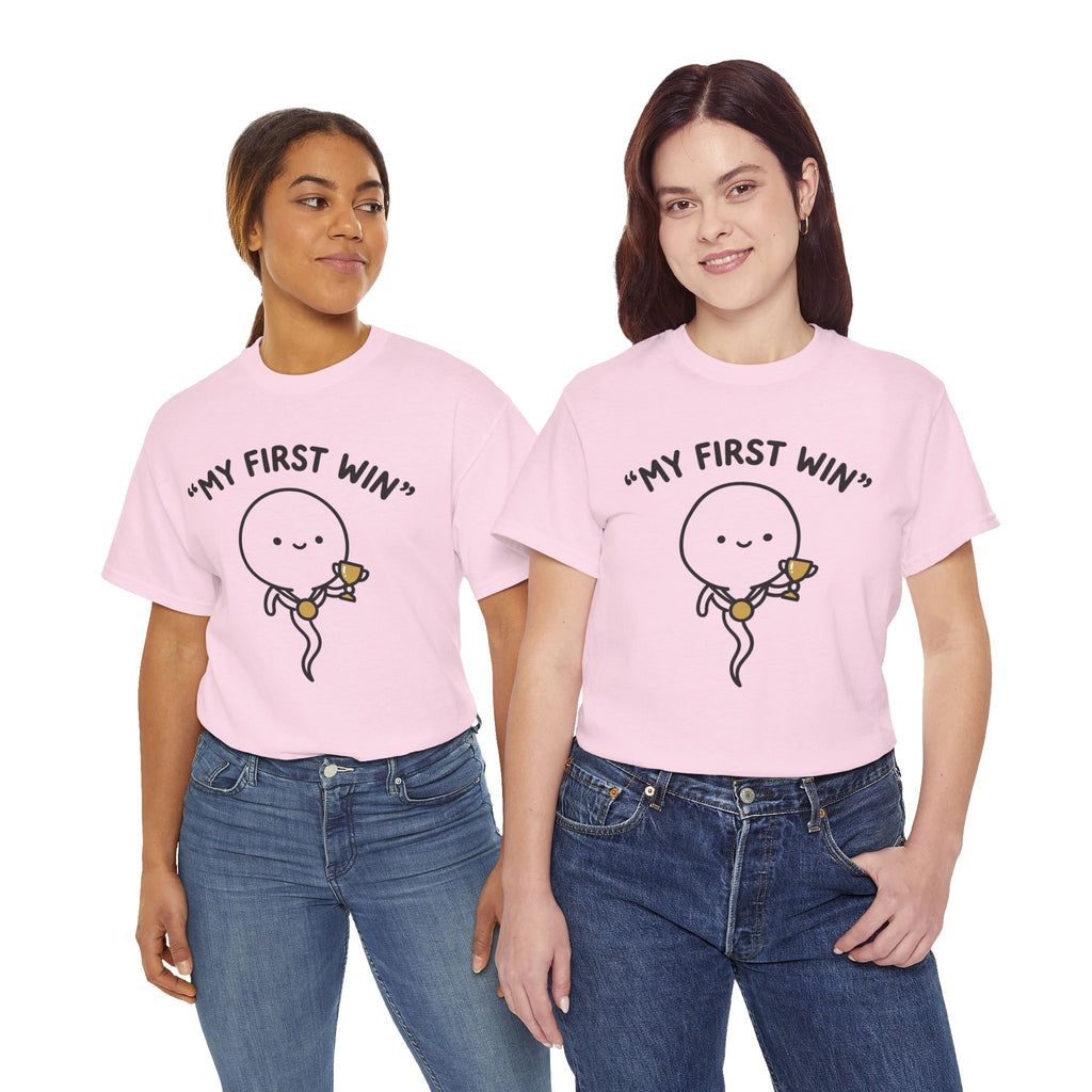 My First Win T-Shirt — Cute Sperm Trophy Graphic Tee