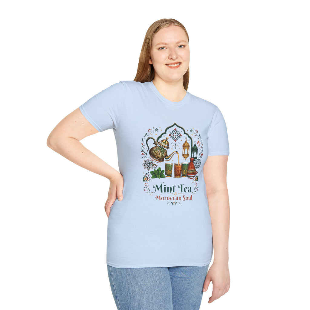 Mint Tea Moroccan Soul T-Shirt — Moroccan Tea Pot & Lantern Graphic