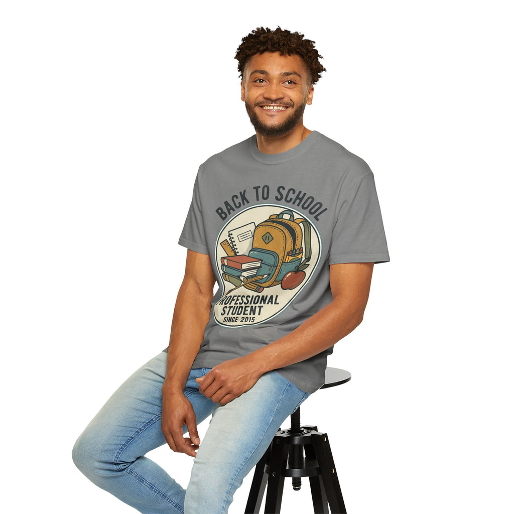 Back to School 'Professional Student' T-Shirt — Backpack & Books Graphic