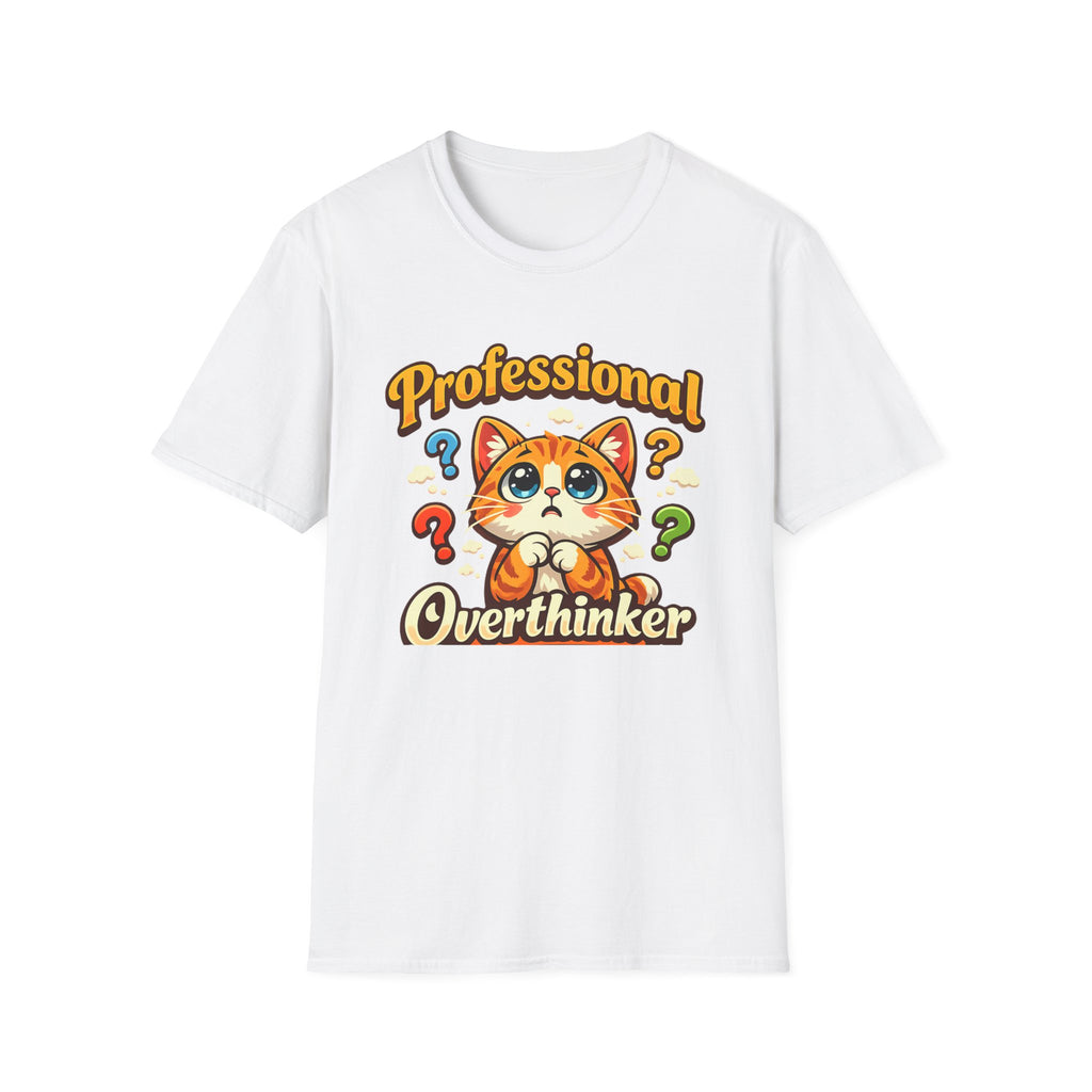 T-Shirt — "Professional Overthinker" Cute Cat Graphic