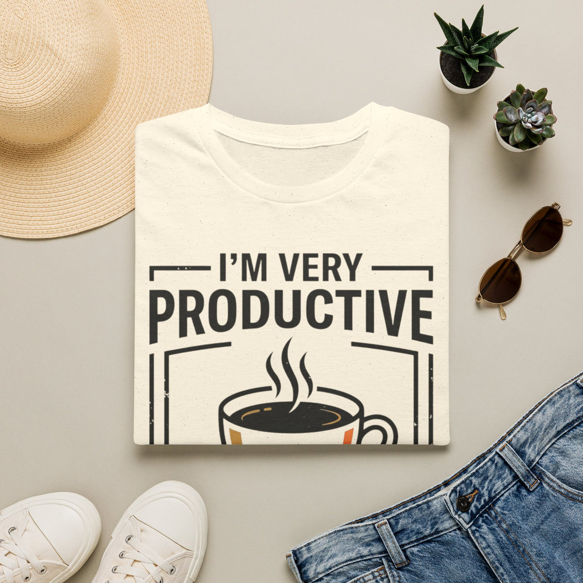 Coffee T-Shirt — "I'm Very Productive After My Coffee... Sometimes"