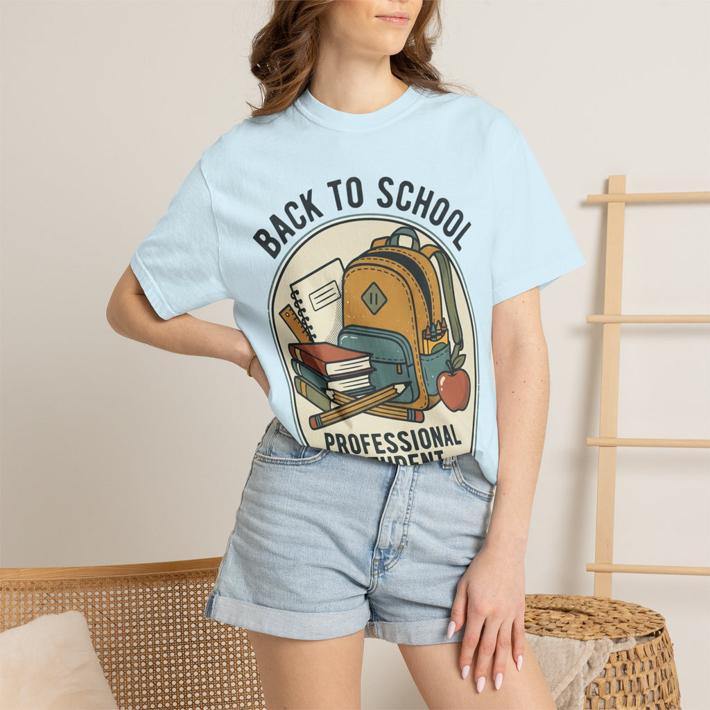 Back to School 'Professional Student' T-Shirt — Backpack & Books Graphic