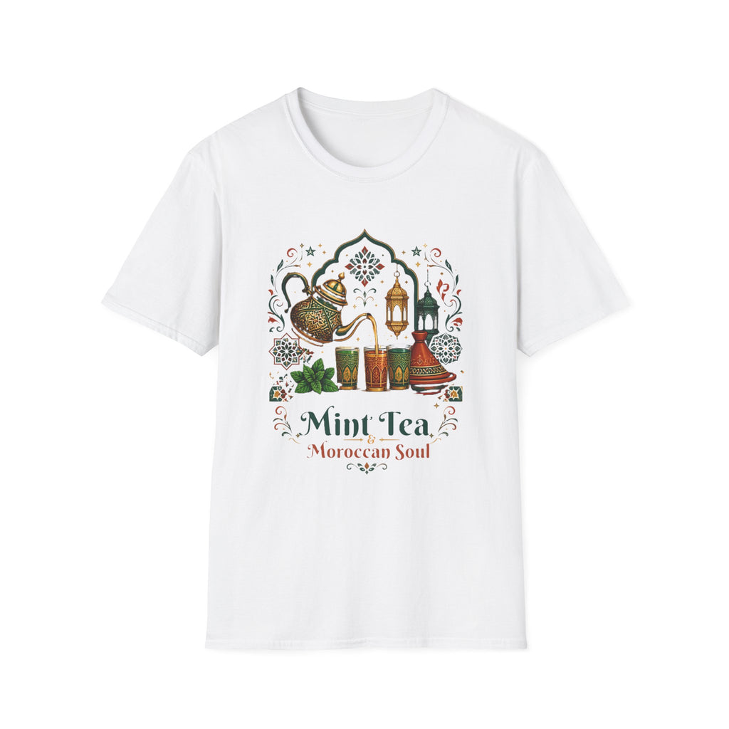 Mint Tea Moroccan Soul T-Shirt — Moroccan Tea Pot & Lantern Graphic