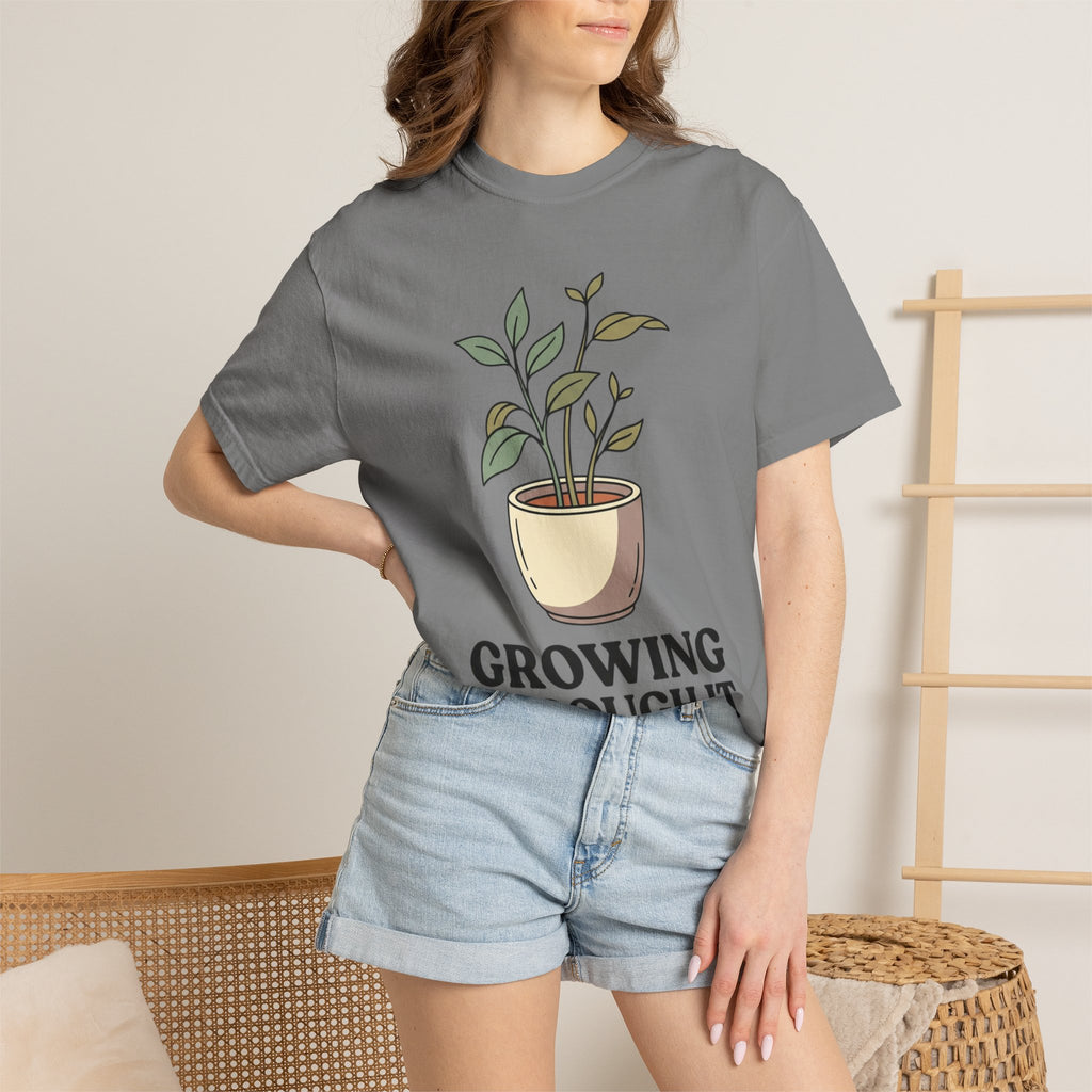 Growing Through It Plant Tee — Self Growth Graphic T-Shirt