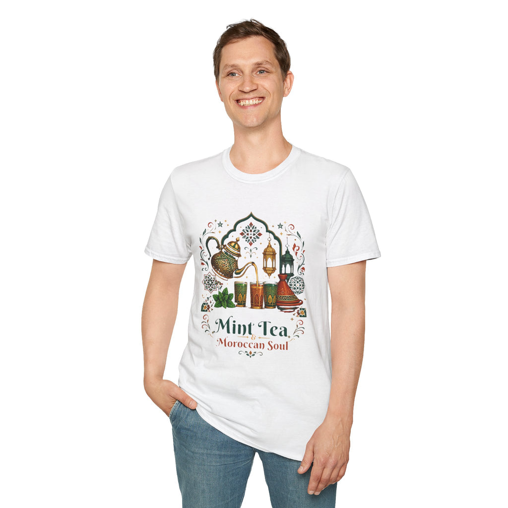 Mint Tea Moroccan Soul T-Shirt — Moroccan Tea Pot & Lantern Graphic