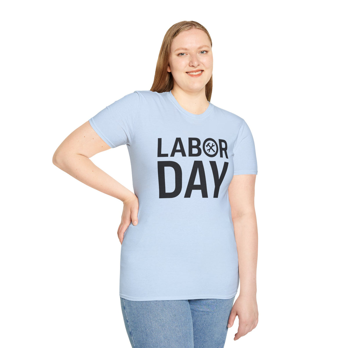 Labor Day Tools Graphic T-Shirt — Bold 'Labor Day' Text with Wrench & Hammer