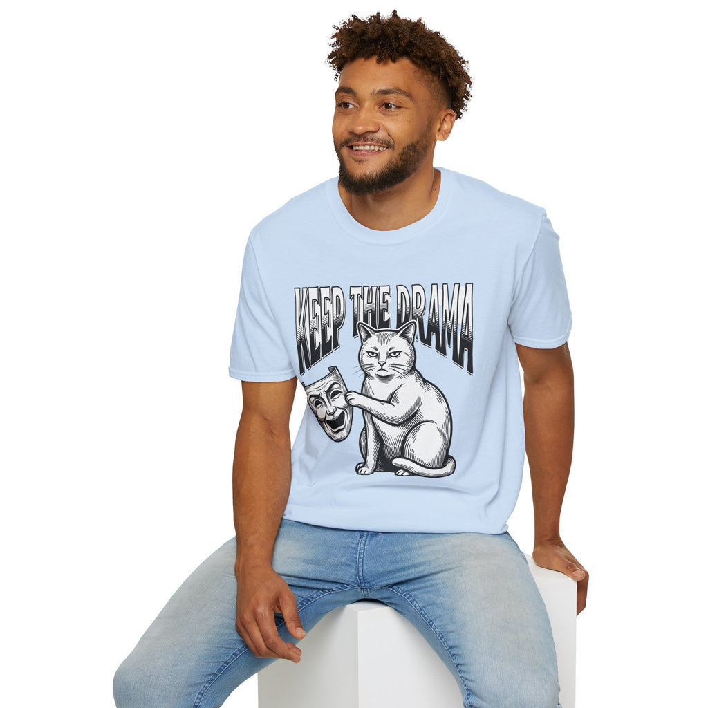 Keep the Drama Cat T-Shirt — Funny Cat Graphic Tee with 'Keep The Drama' Slogan