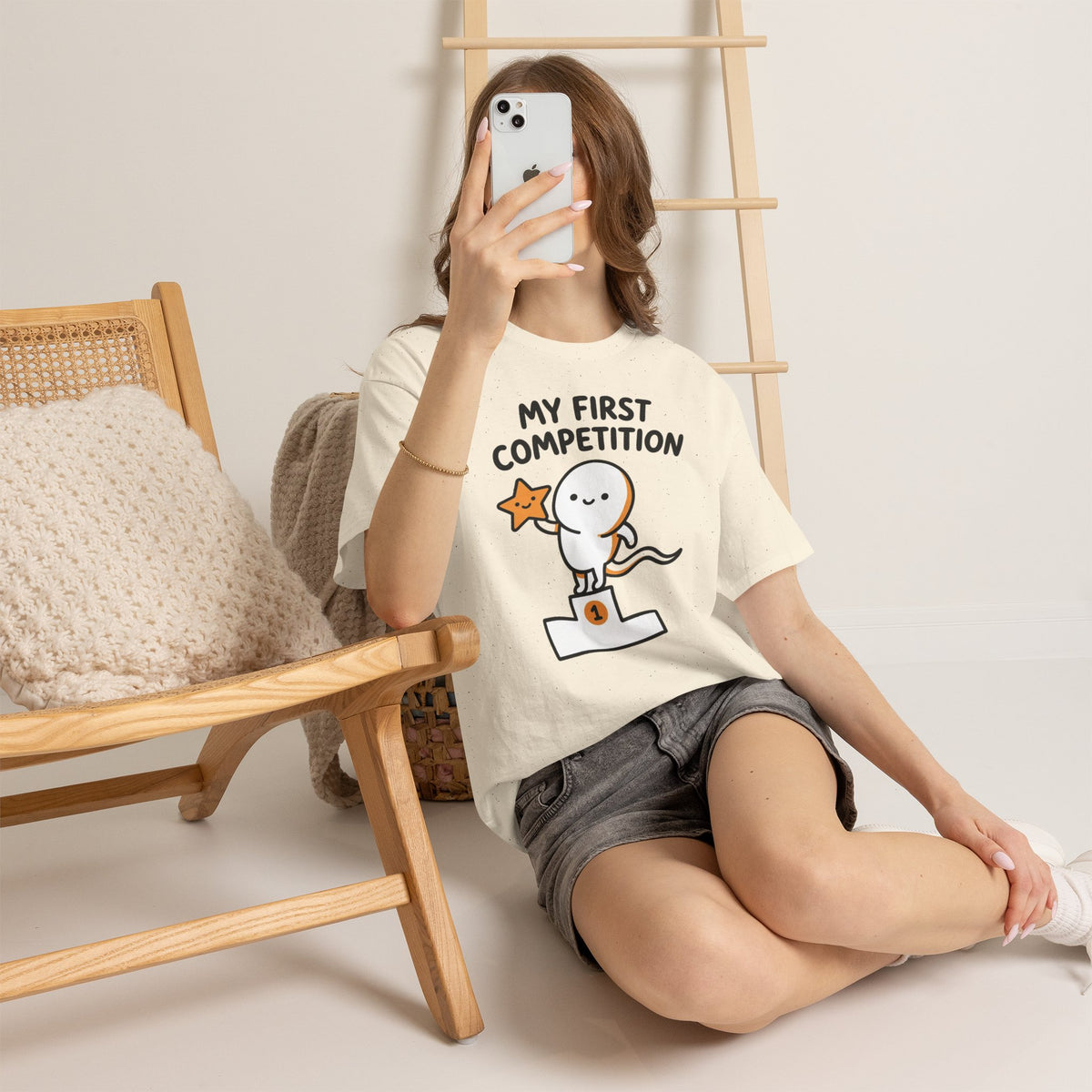 My First Competition Kids T‑Shirt – Cute Champ Podium Design
