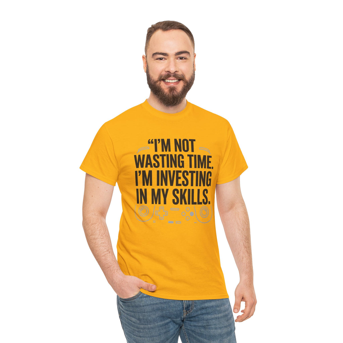 Gaming Tee - "I'm Not Wasting Time, I'm Investing In My Skills" Motivational Gamer T-Shirt
