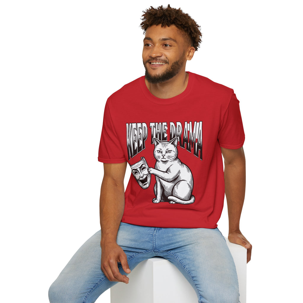 Keep the Drama Cat T-Shirt — Funny Cat Graphic Tee with 'Keep The Drama' Slogan