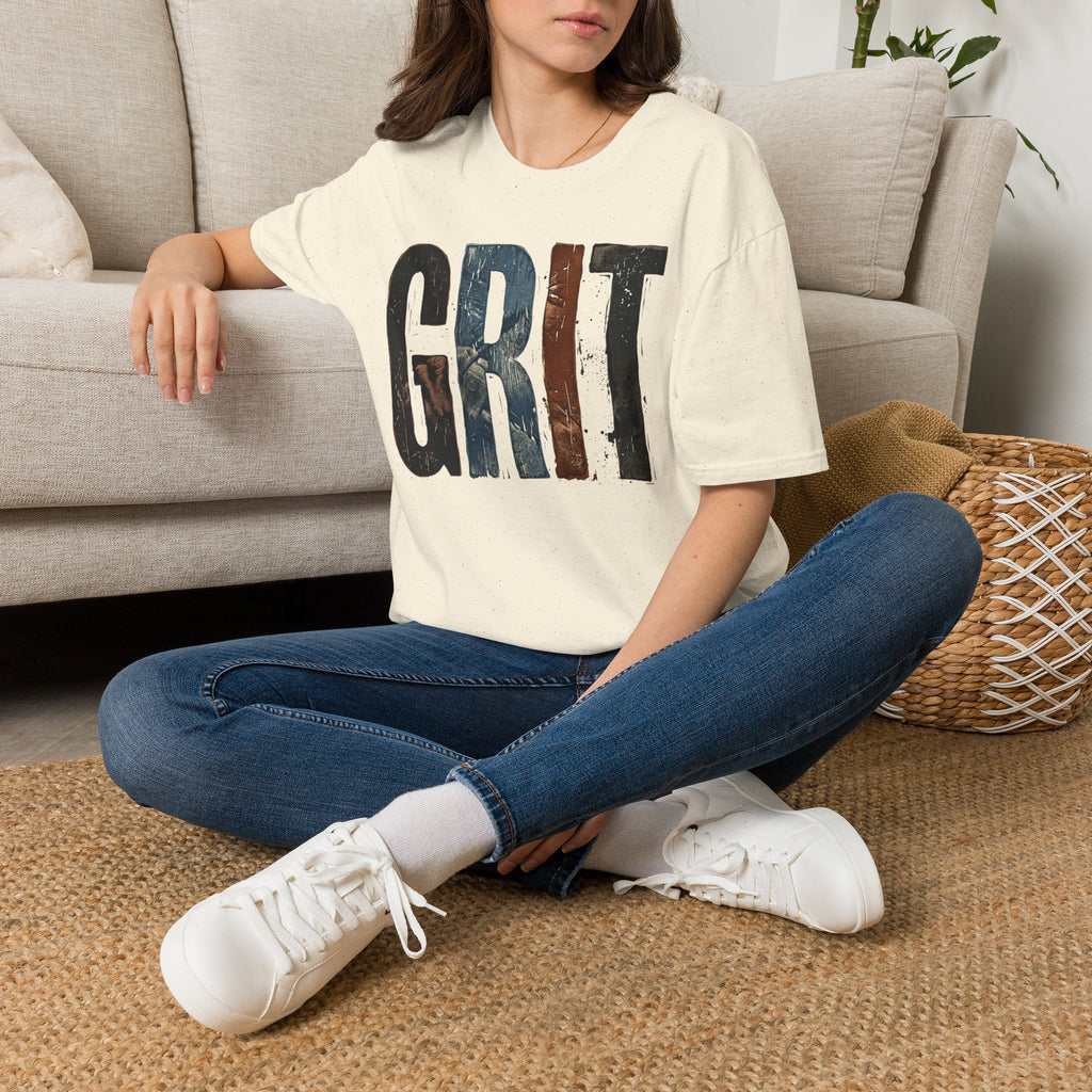 Grit Graphic T-Shirt — Rustic Patriotic Stripes Motivational Tee